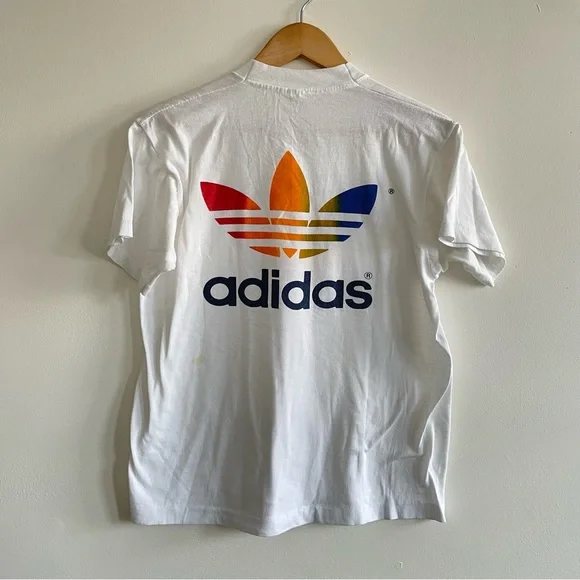 Vintage 80's Rainbow Trefoil Adidas “Nasty Roast The Hamptons 1987